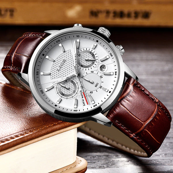 Multifunction Mens Watches  Top Brand Luxury Casual Quartz Watch Men Sport Waterproof Clock Silver Watches Relogio Masculino