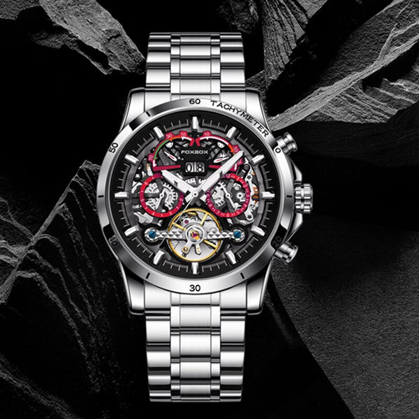 DESIGN Classic Luxury Men Automatic Mechanical Wristwatch Stainless Steel Watch Top Brand Men Watches Tourbillon Clock