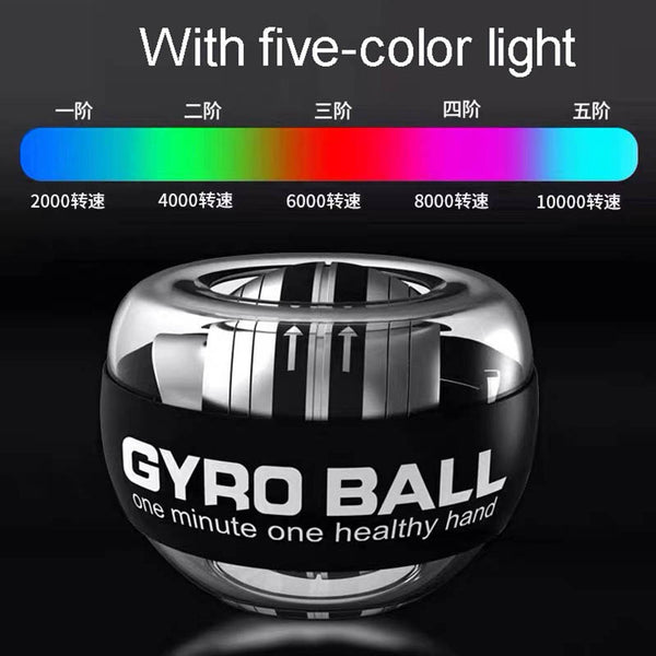 LED Gyroscopic Power Wrist Ball Self-Starting Gyro Ball Gyroball Arm Hand Muscle Force Trainer Exercise Strengthener