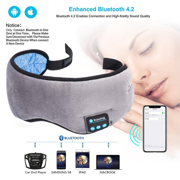 2024Wireless Stereo Bluetooth Earphone Sleep Mask Phone Headband Sleep Soft Earphones Sleeping Eye Mask Music Headset