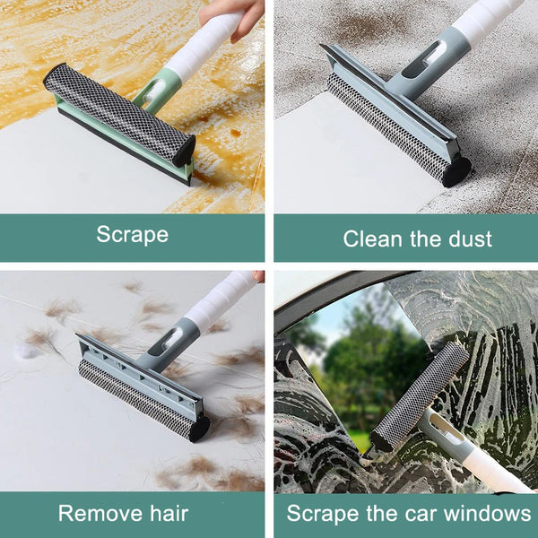 Squeegee 3 in 1 Window Cleaning Brush and Glass Wiper with Spray 