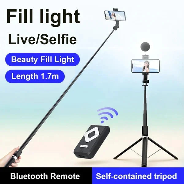 Selfie Stick Tripod with Detachable Wireless Remote 6 in 1 Bluetooth Selfie Stick Phone Tripod Stand Fit for Iphone Samsung