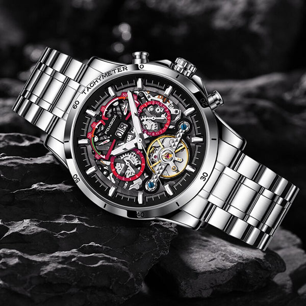 DESIGN Classic Luxury Men Automatic Mechanical Wristwatch Stainless Steel Watch Top Brand Men Watches Tourbillon Clock