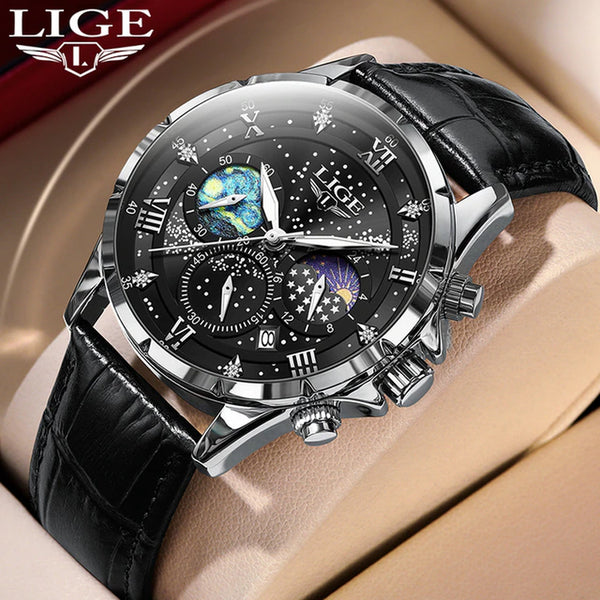 New  Watches Mens Top Brand Luxury Casual Leather Quartz Men'S Watch Business Clock Male Sports Waterproof Date Chronograph