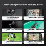 AOCHUAN PROFESSIONAL 3-Axis Handheld Gimbal Stabilizer for Smartphone with Fill Light for Iphone Android Face Tracking Tiktok Vlog Smart XE