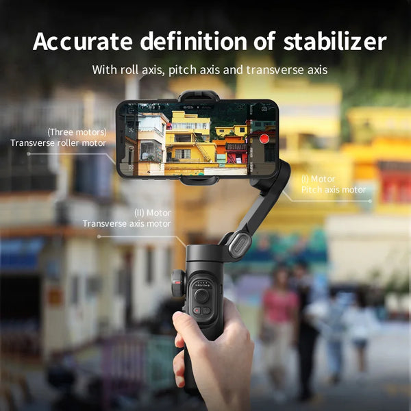 AOCHUAN PROFESSIONAL 3-Axis Handheld Gimbal Stabilizer for Smartphone with Fill Light for Iphone Android Face Tracking Tiktok Vlog Smart XE