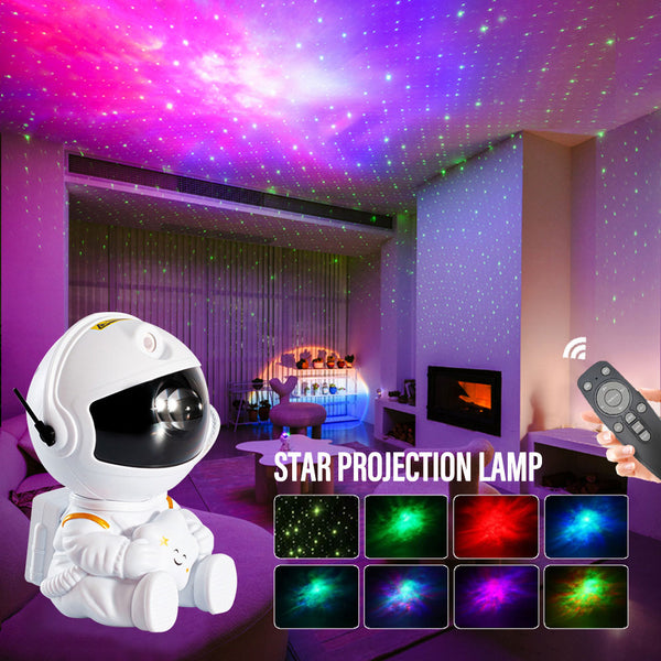 Enchanted Astronaut Galaxy Stars Projector Night Light | LED Lamp for Magical Bedroom Decor | Starry Sky Projection | Decorative Nightlights
